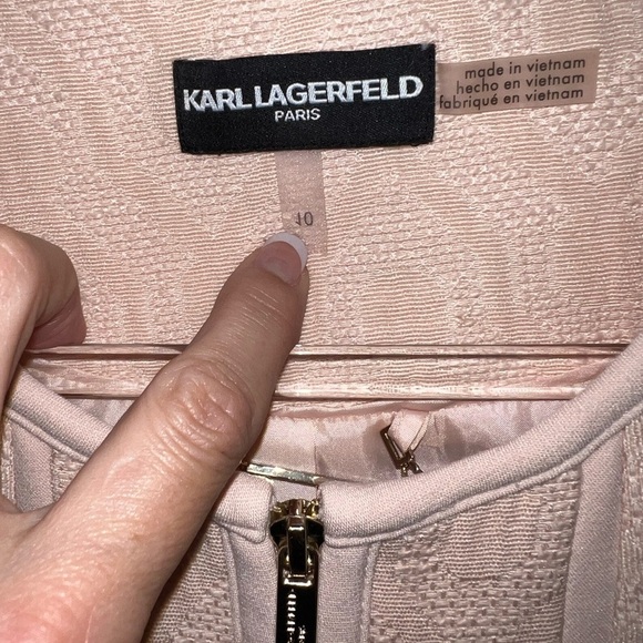 Karl Lagerfeld Pink Textured Blazer Size 10 - Picture 9 of 10
